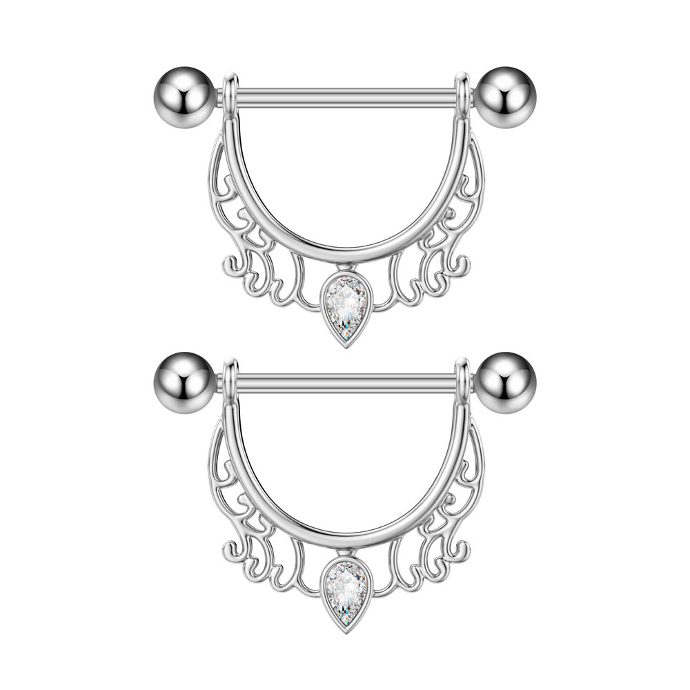 Fashion Zircon Adhesive Nail Piercing Jewelry