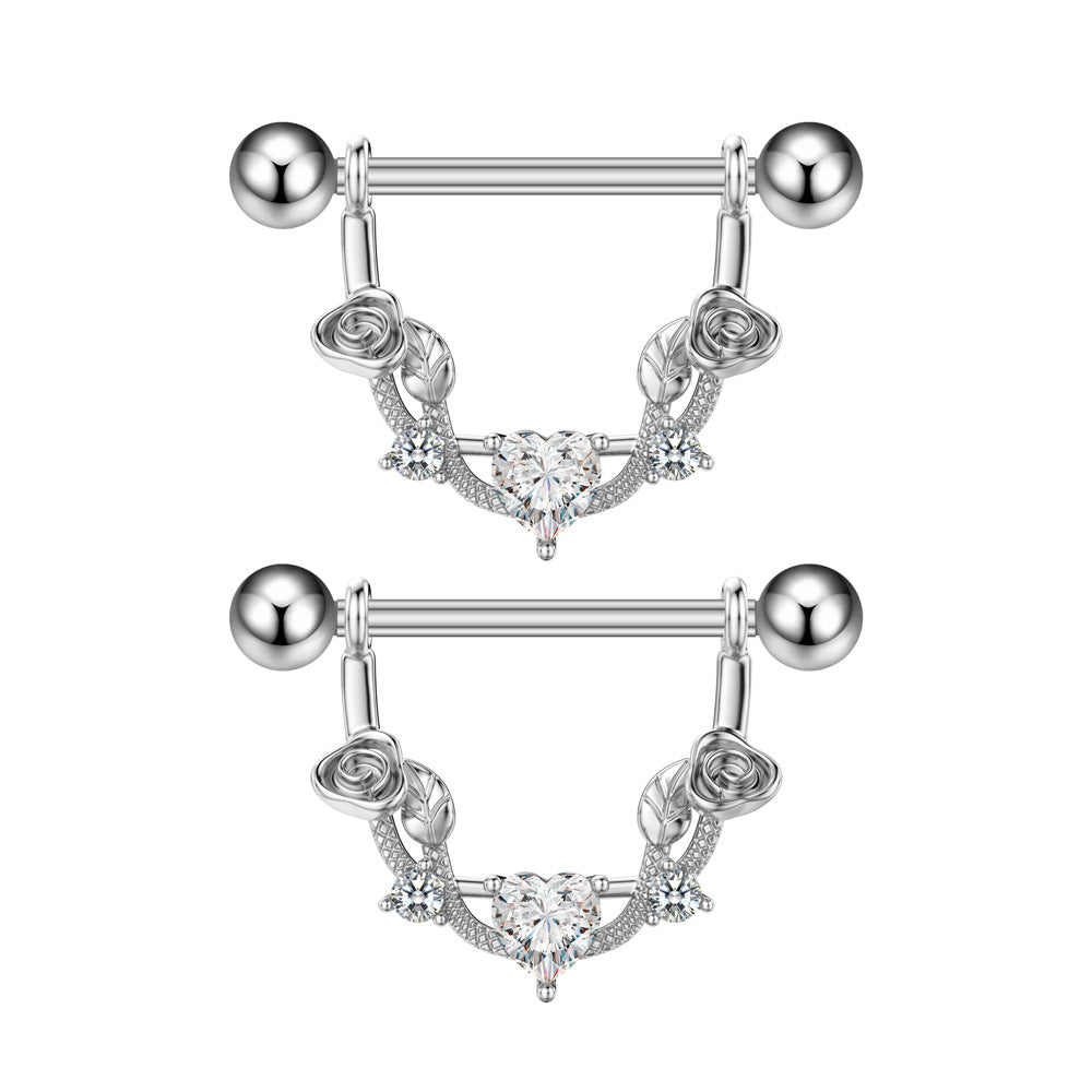 Fashion Zircon Adhesive Nail Piercing Jewelry