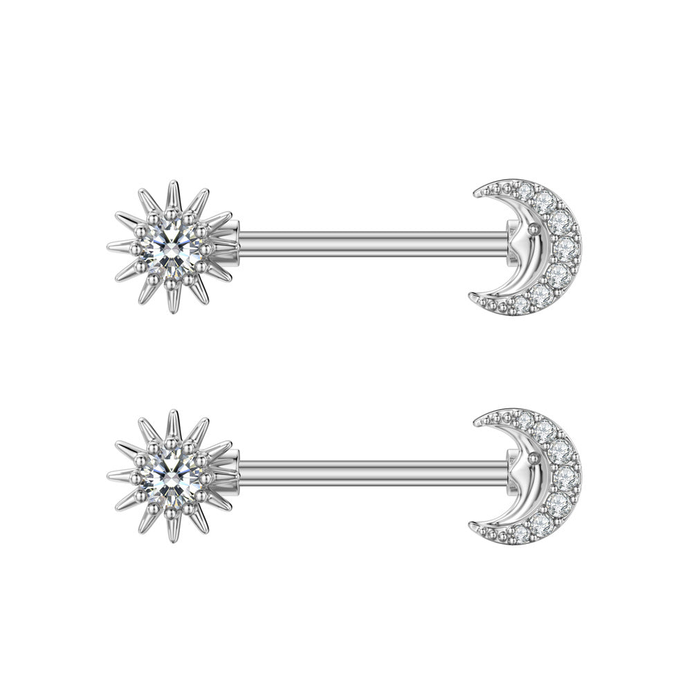 Fashion Zircon Adhesive Nail Piercing Jewelry