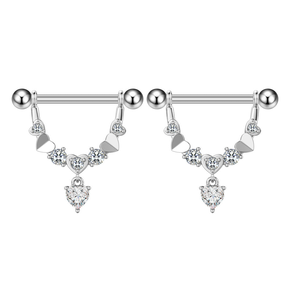 Fashion Zircon Adhesive Nail Piercing Jewelry